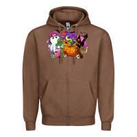Chestnut Halloween ghost and jack o lantern Zipper Hoodie - RanaPortraitStore