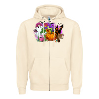 Sandshell Halloween ghost and jack o lantern Zipper Hoodie - RanaPortraitStore