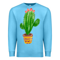 Ocean Blue mexican cactus Premium Sweatshirt - FaDigitalArtStudio