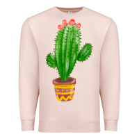 Pale Pink mexican cactus Premium Sweatshirt - FaDigitalArtStudio
