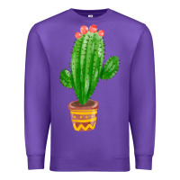 Purple mexican cactus Premium Sweatshirt - FaDigitalArtStudio