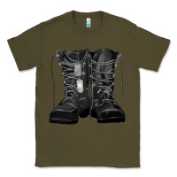 Army Green soldier boots Classic Tee - RanaPortraitStore