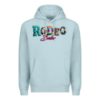 Blue Mist rodeo babe turquoise serape cowhide leopard Premium Hoodie - Artiststas