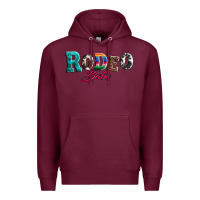 Burgundy rodeo babe turquoise serape cowhide leopard Premium Hoodie - Artiststas