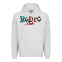 Dove Grey rodeo babe turquoise serape cowhide leopard Premium Hoodie - Artiststas