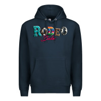 Navy rodeo babe turquoise serape cowhide leopard Premium Hoodie - Artiststas