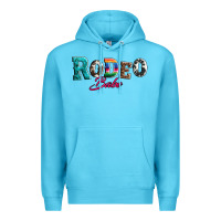 Ocean Blue rodeo babe turquoise serape cowhide leopard Premium Hoodie - Artiststas