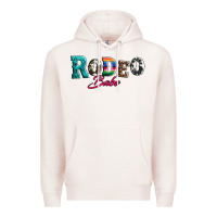 Pale Pink rodeo babe turquoise serape cowhide leopard Premium Hoodie - Artiststas