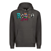 Smoke rodeo babe turquoise serape cowhide leopard Premium Hoodie - Artiststas