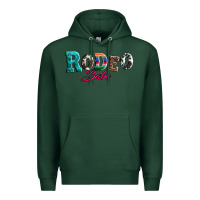 Sports Green rodeo babe turquoise serape cowhide leopard Premium Hoodie - Artiststas