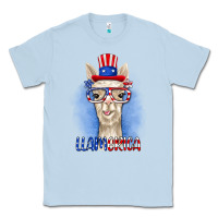 Dusty Blue llamerica Classic Tee - RanaPortraitStore