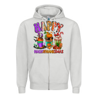 Dove Grey Happy Hallothanksmas coffee cups Zipper Hoodie - RanaPortraitStore