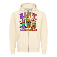 Sandshell Happy Hallothanksmas coffee cups Zipper Hoodie - RanaPortraitStore