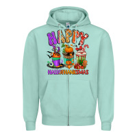Seafoam Happy Hallothanksmas coffee cups Zipper Hoodie - RanaPortraitStore