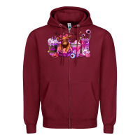 Burgundy Halloween Heifer coffee cups Zipper Hoodie - RanaPortraitStore