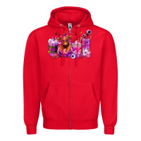 Red Halloween Heifer coffee cups Zipper Hoodie - RanaPortraitStore