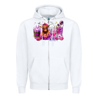 White Halloween Heifer coffee cups Zipper Hoodie - RanaPortraitStore