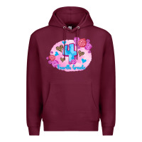 Burgundy back to school flowers fourth grade 3200x2400 Premium Hoodie - AdoDesignShop
