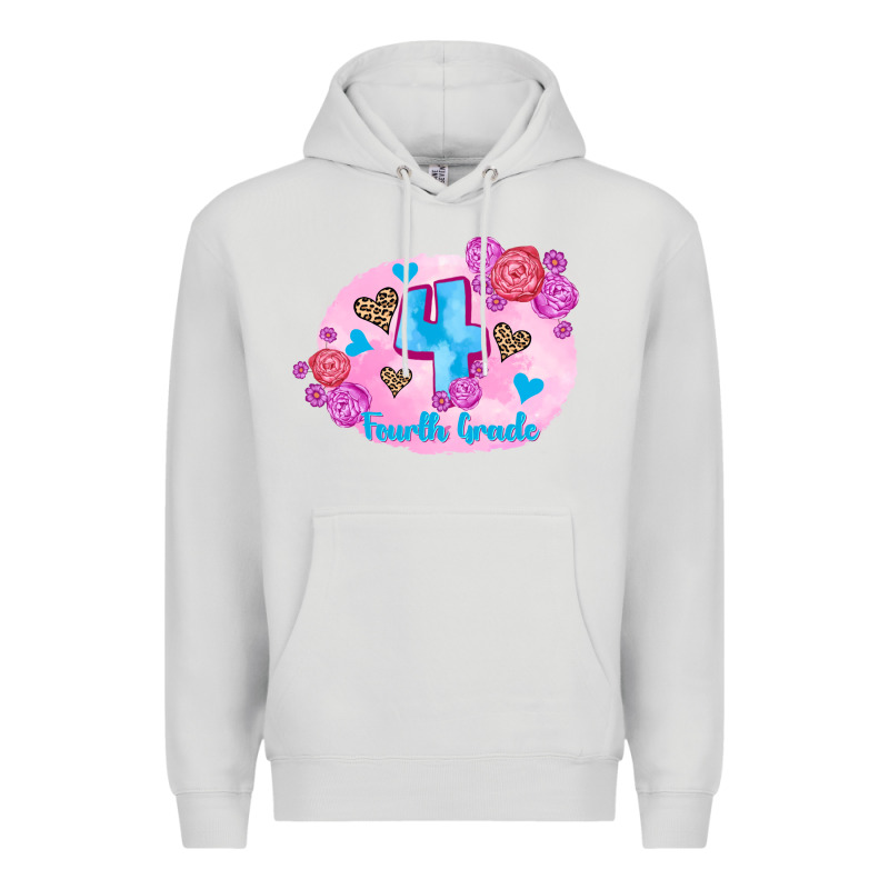 Back To School Flowers Fourth Grade 3200x2400 Premium Hoodie by AdoDesignShop | Teevron