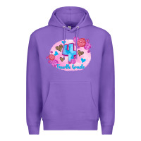 Purple back to school flowers fourth grade 3200x2400 Premium Hoodie - AdoDesignShop