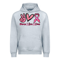Heather Grey Peace love cure Urban Hoodie - NancyCooperArtShop