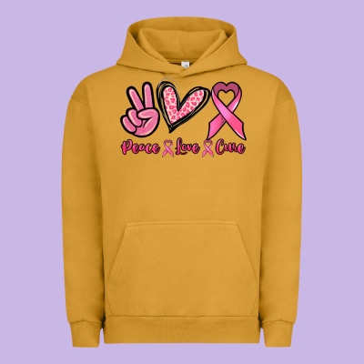 Peace Love Cure Urban Hoodie Designed By Nancycooperartshop