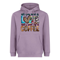 Lavender all you need is love and a good cup of coffee Heavyweight Hoodie - Zillion Design Studio