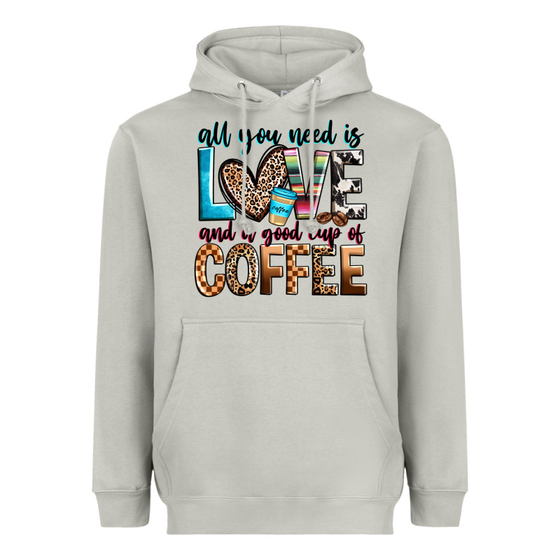All You Need Is Love And A Good Cup Of Coffee Heavyweight Hoodie by Zillion Design Studio | Teevron