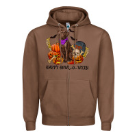 Chestnut Happy Howl-o-ween Zipper Hoodie - RanaPortraitStore