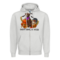 Dove Grey Happy Howl-o-ween Zipper Hoodie - RanaPortraitStore
