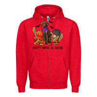 Red Happy Howl-o-ween Zipper Hoodie - RanaPortraitStore