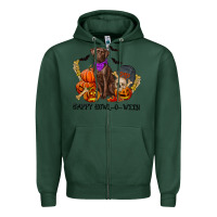 Sports Green Happy Howl-o-ween Zipper Hoodie - RanaPortraitStore
