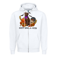White Happy Howl-o-ween Zipper Hoodie - RanaPortraitStore