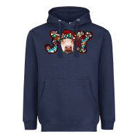 Navy christmas joy cow Heavyweight Hoodie - RanaPortraitStore