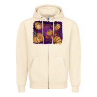 Sandshell Halloween Pumpkin Cobweb Background Zipper Hoodie - RanaPortraitStore