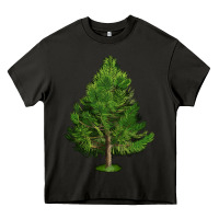 Asphalt White Pine Tree Illustrations Heavy Core Tee - LillyAllenDesigns