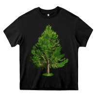 Black White Pine Tree Illustrations Heavy Core Tee - LillyAllenDesigns