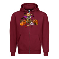 Burgundy Heifer Cow Halloween Zipper Hoodie - RanaPortraitStore
