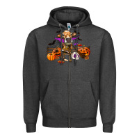 Charcoal Heather Heifer Cow Halloween Zipper Hoodie - RanaPortraitStore