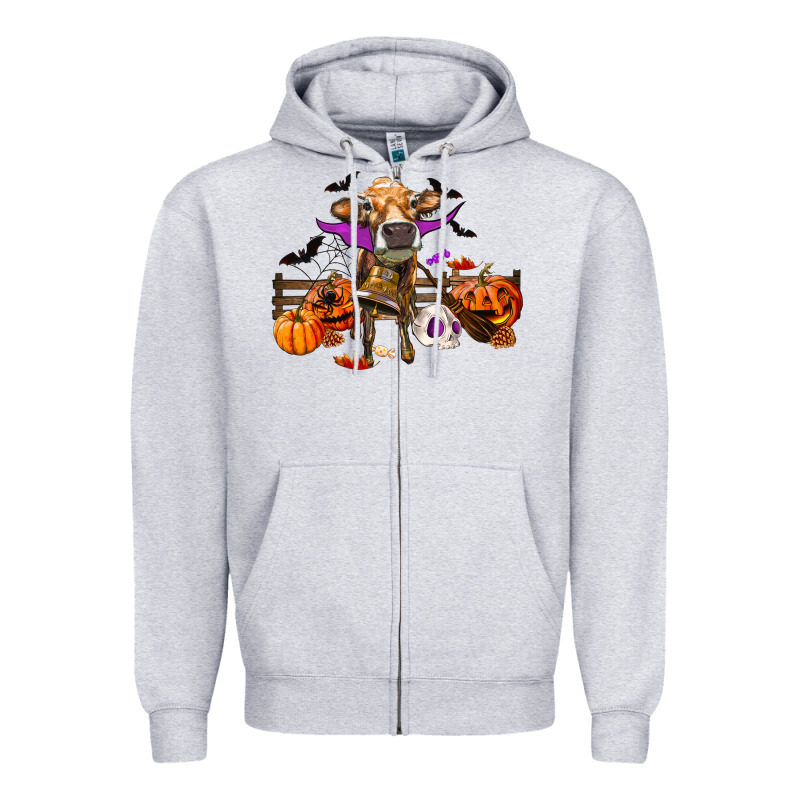 Heifer Cow Halloween Zipper Hoodie by RanaPortraitStore | Teevron