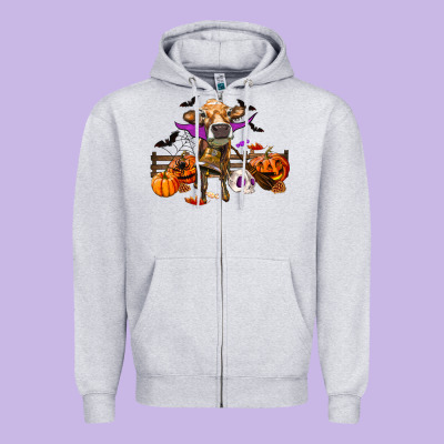 Zipper Hoodie Heifer Cow Halloween