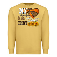 Antique Gold my heart is on that court Premium Sweatshirt - HRA Design Shop