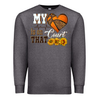 Charcoal Heather my heart is on that court Premium Sweatshirt - HRA Design Shop