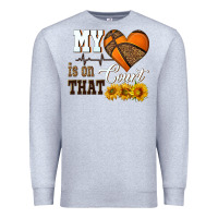 Heather Grey my heart is on that court Premium Sweatshirt - HRA Design Shop