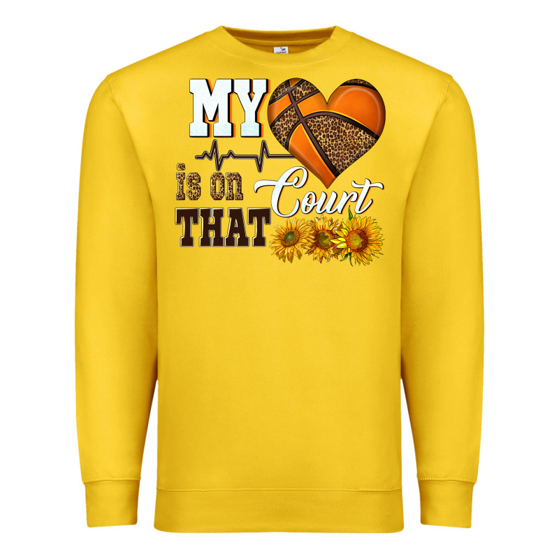 My Heart Is On That Court Premium Sweatshirt by HRA Design Shop | Teevron