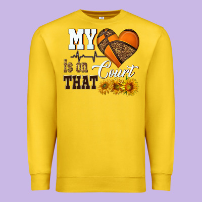 My Heart Is On That Court Premium Sweatshirt Designed By Hra Design Shop