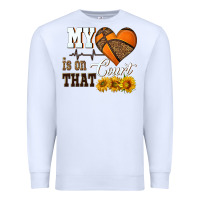 White my heart is on that court Premium Sweatshirt - HRA Design Shop