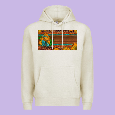 Custom Cowboy Boots Sunflowers And Cactus License Plate Premium Hoodie Designed By Artiststas