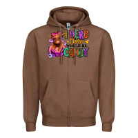 Chestnut I herd there would be candy Heifer Zipper Hoodie - RanaPortraitStore
