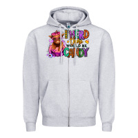 Heather Grey I herd there would be candy Heifer Zipper Hoodie - RanaPortraitStore